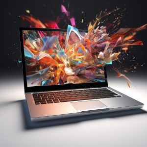 Laptop Screen Colour Explosion Art