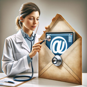 Doctor inspecting the health of an email